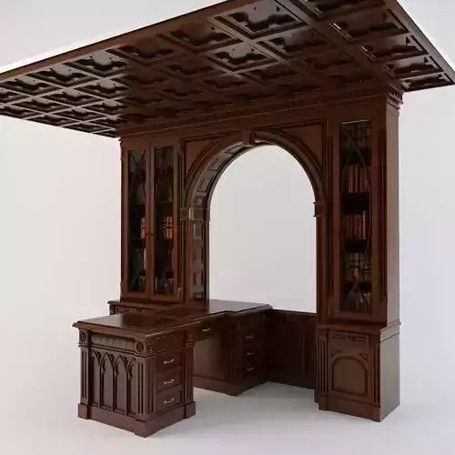 Cabinet bookcase with arched door