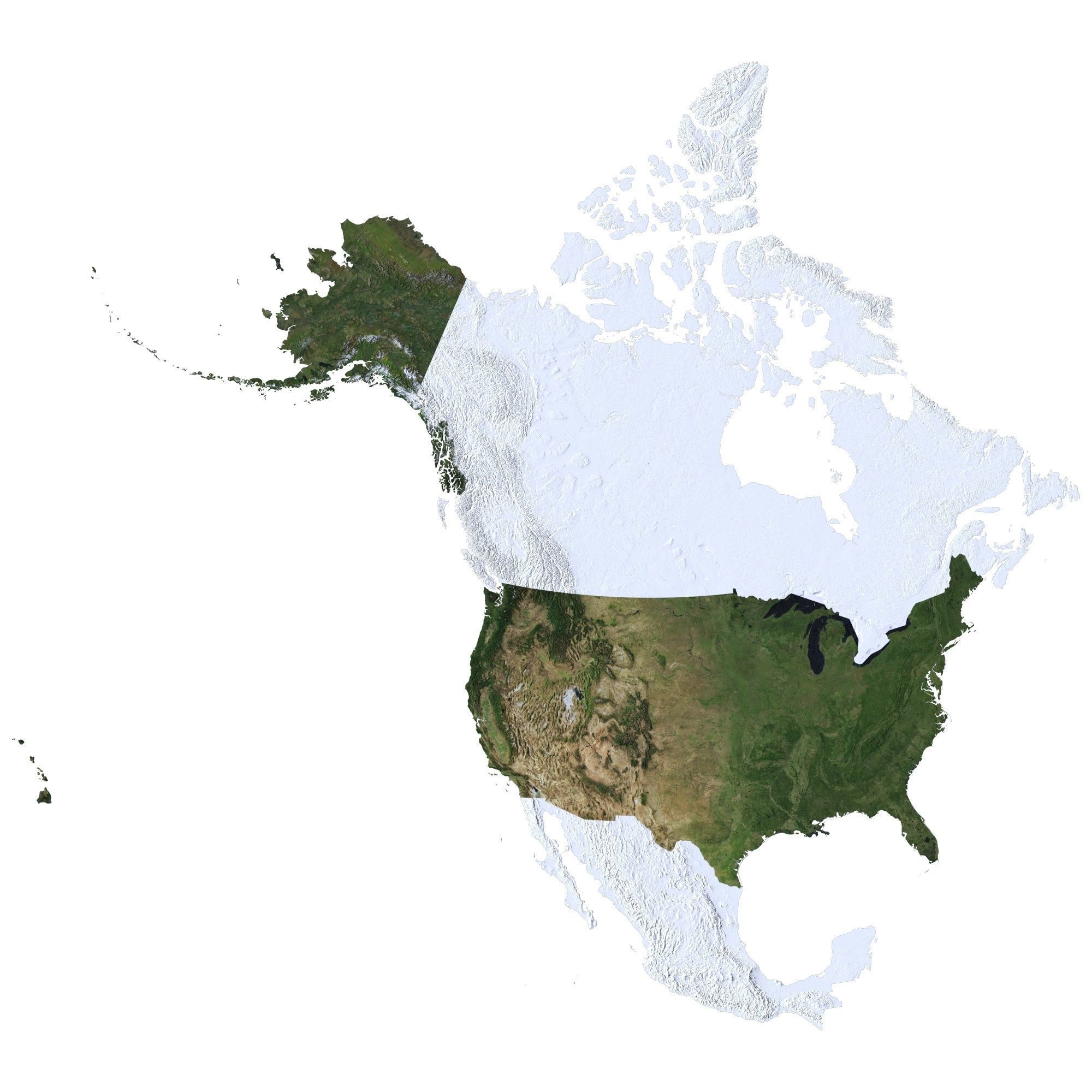 High detailed relief map of USA-Canada-Mexico 3D model_6