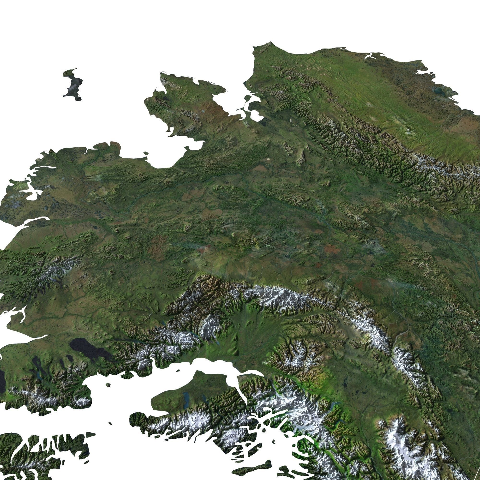 High detailed relief map of USA-Canada-Mexico 3D model_14