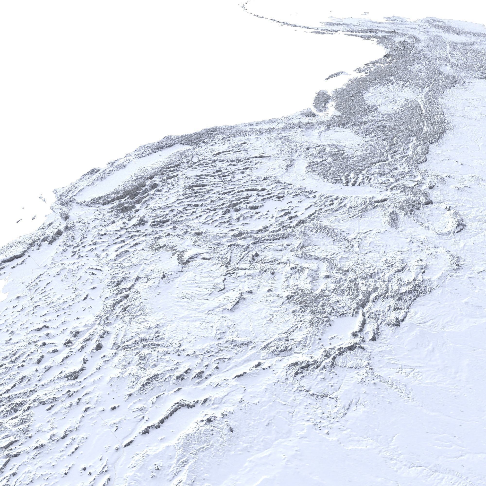 High detailed relief map of USA-Canada-Mexico 3D model_4