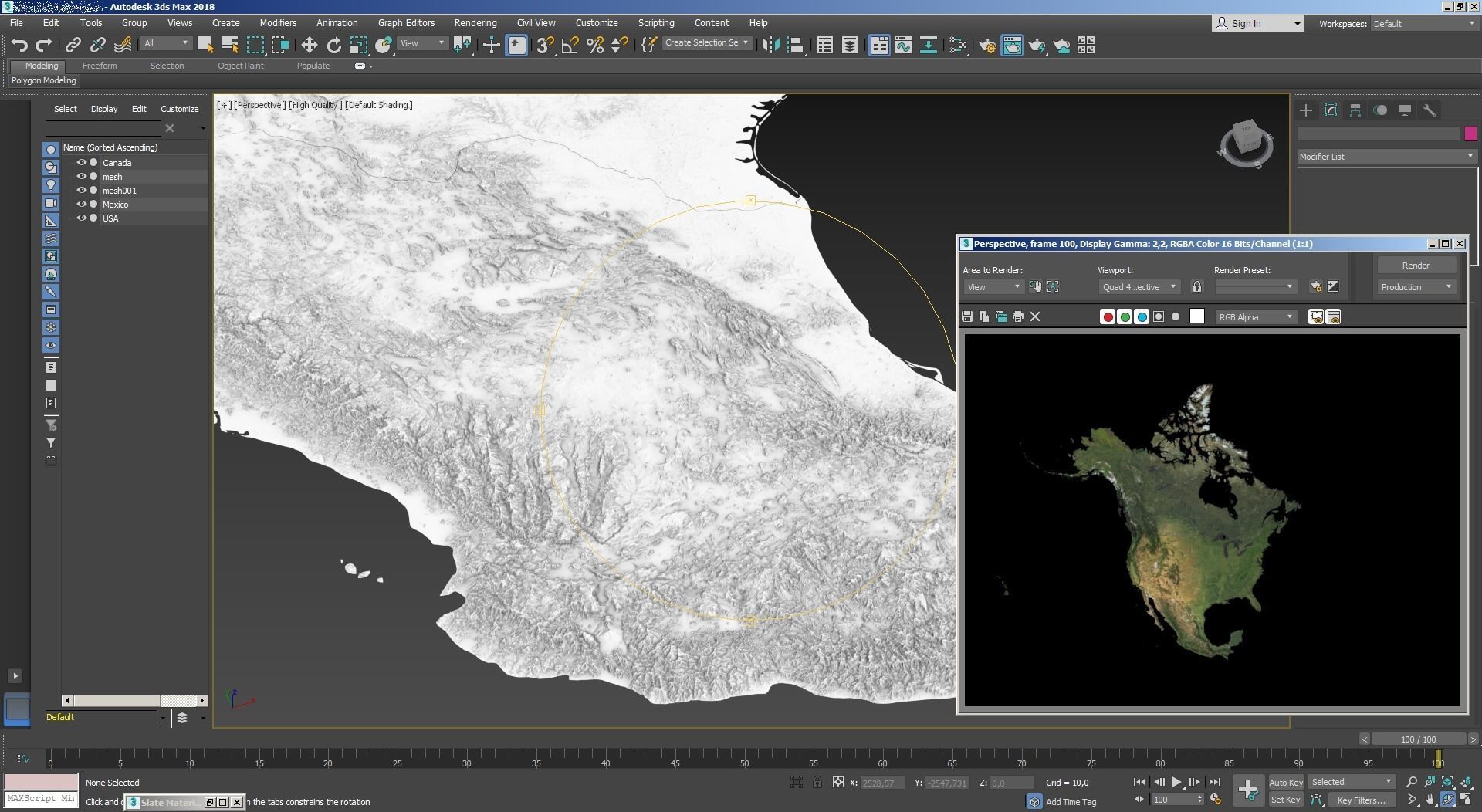 High detailed relief map of USA-Canada-Mexico 3D model_10