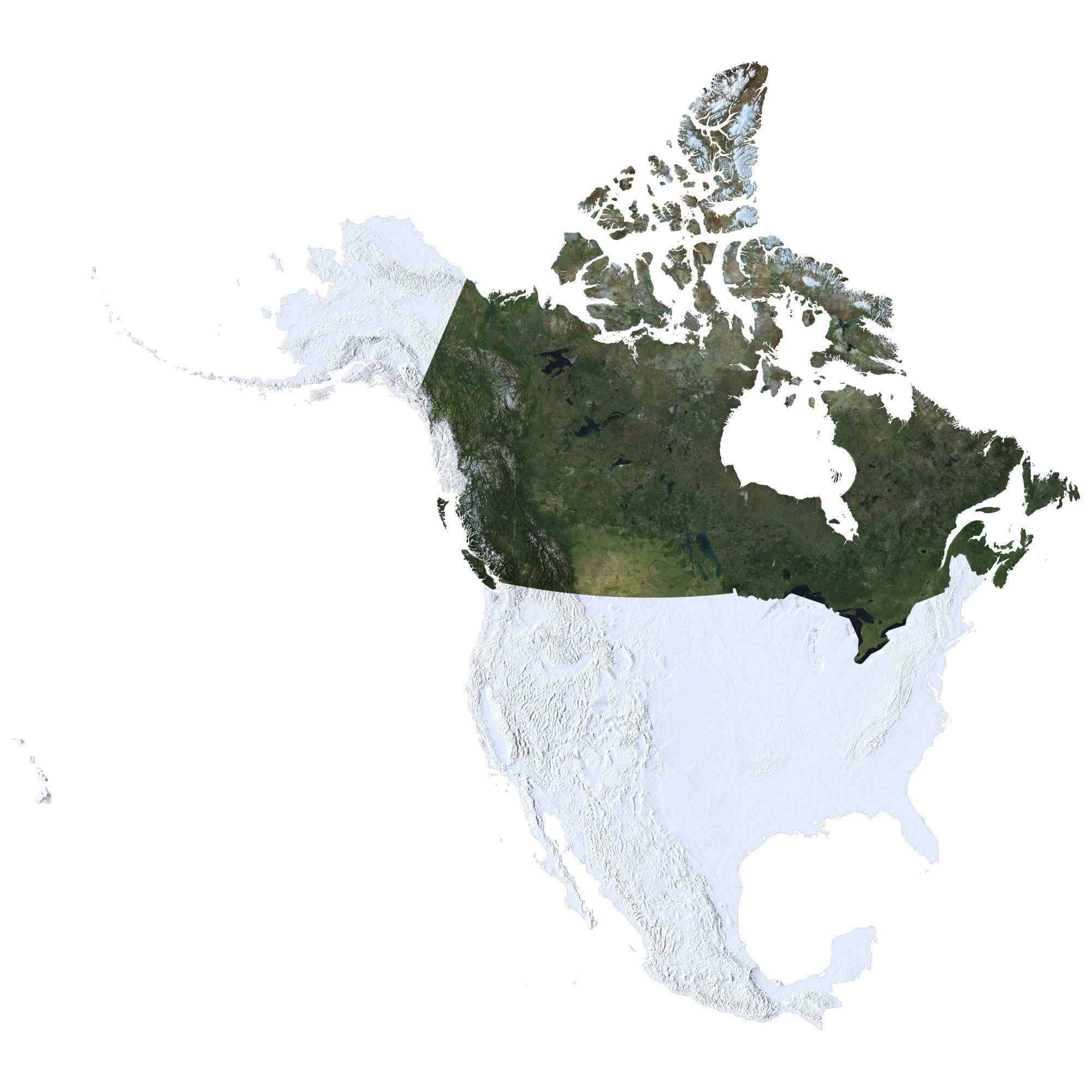 High detailed relief map of USA-Canada-Mexico 3D model_7