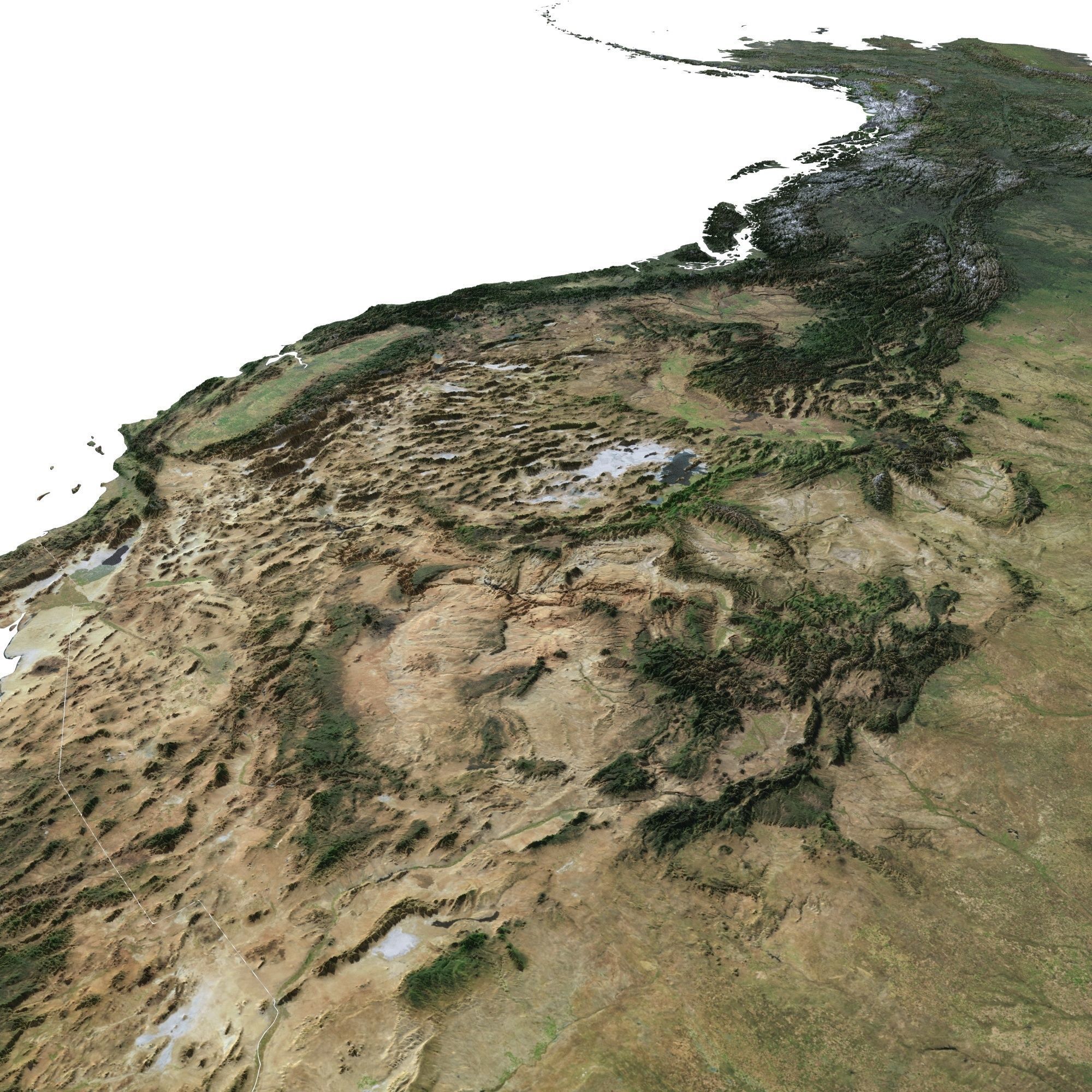 High detailed relief map of USA-Canada-Mexico 3D model_3