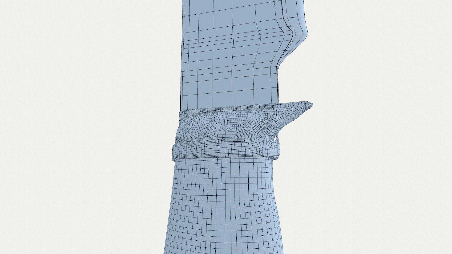 Fighting Knife Silver 3D model_11