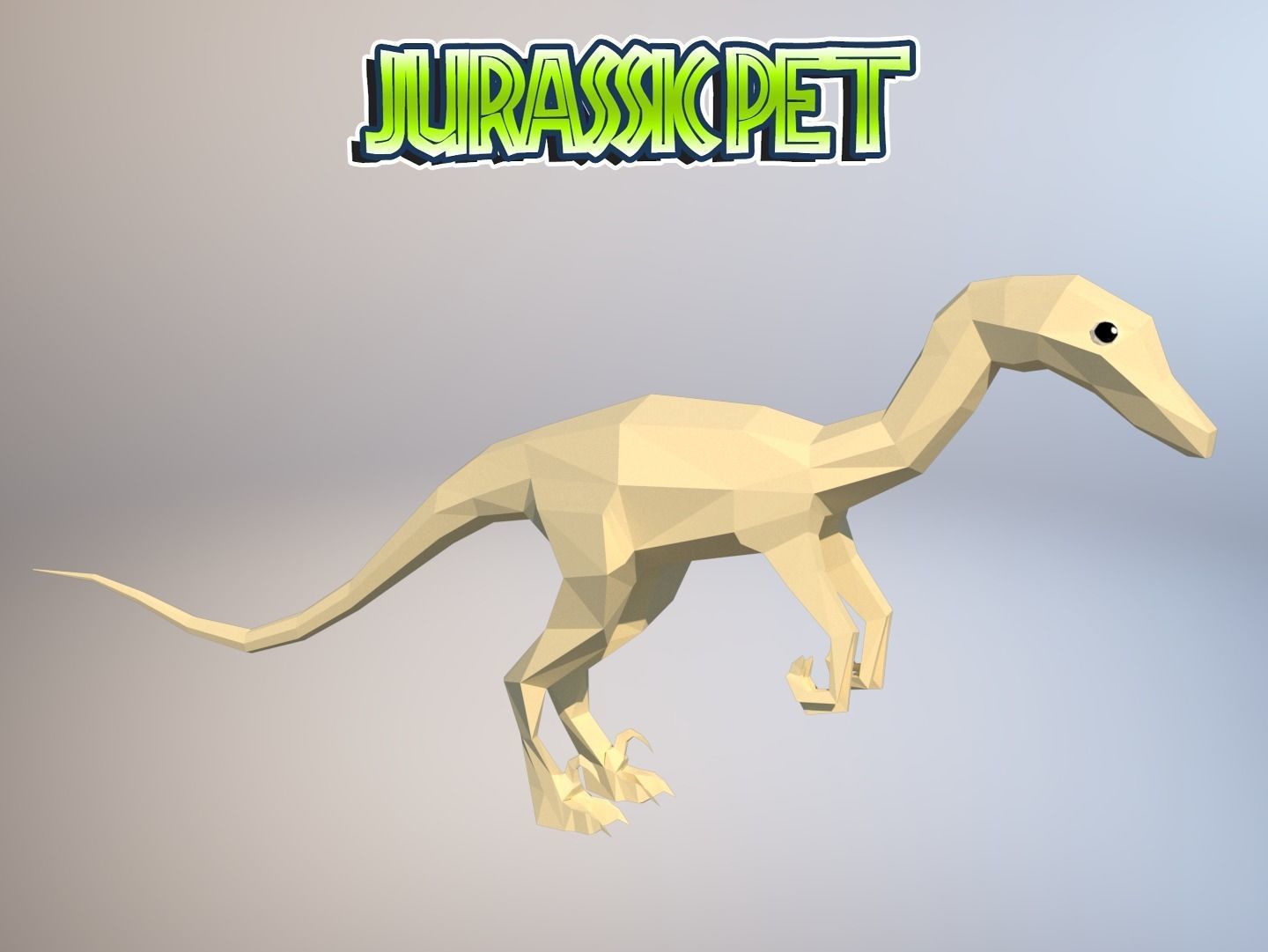 Troodon jurassic pet Low-poly 3D model_2