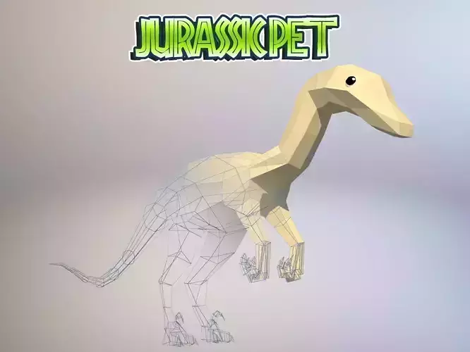Troodon jurassic pet Low-poly 3D model