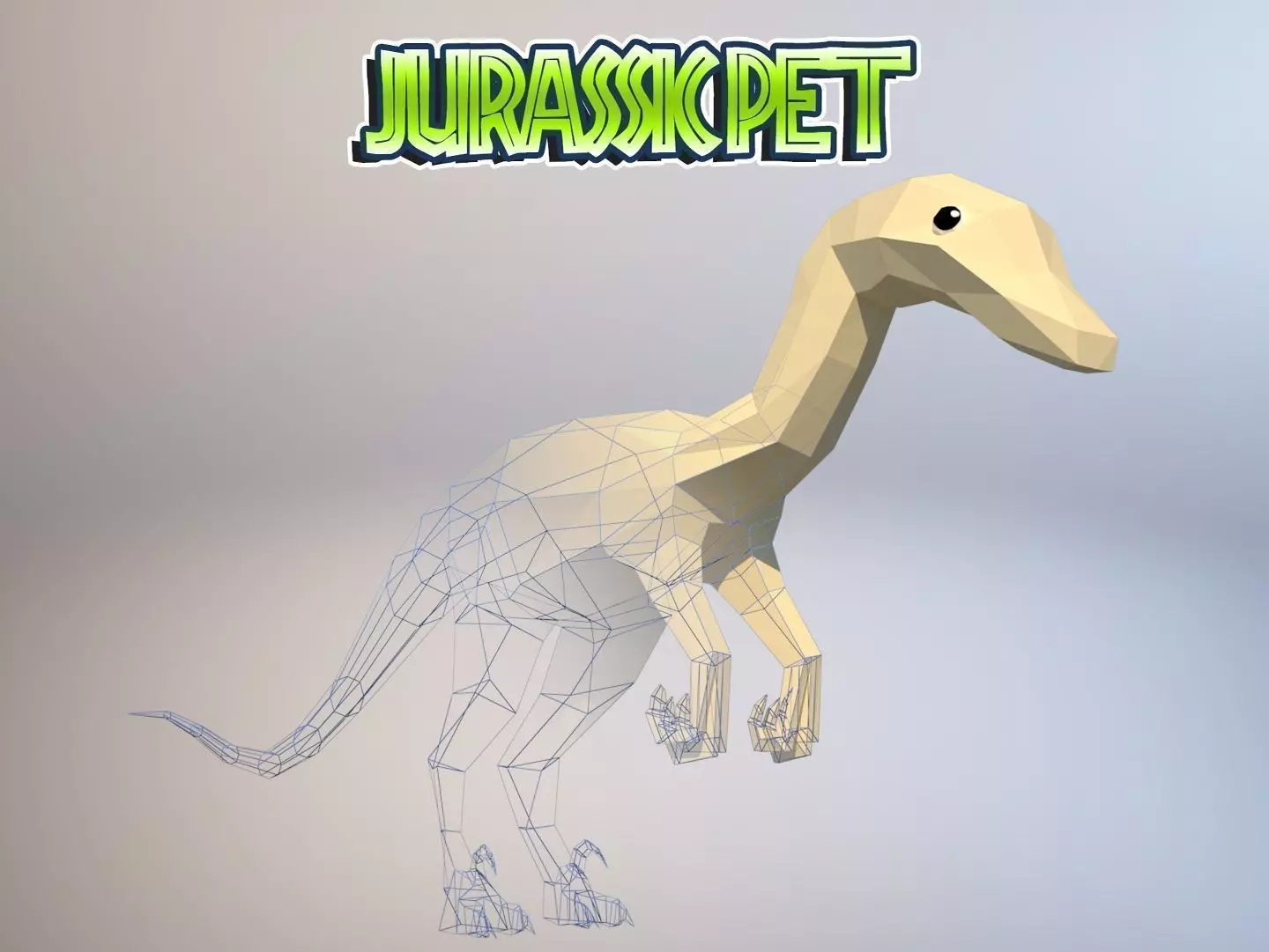 Troodon jurassic pet Low-poly 3D model_0