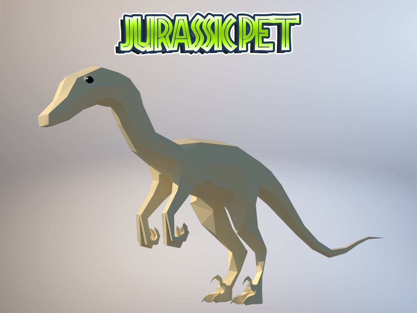 Troodon jurassic pet Low-poly 3D model_3