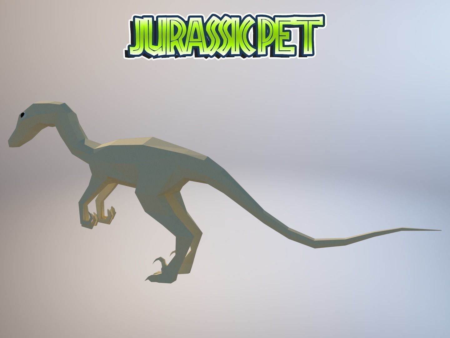 Troodon jurassic pet Low-poly 3D model_1