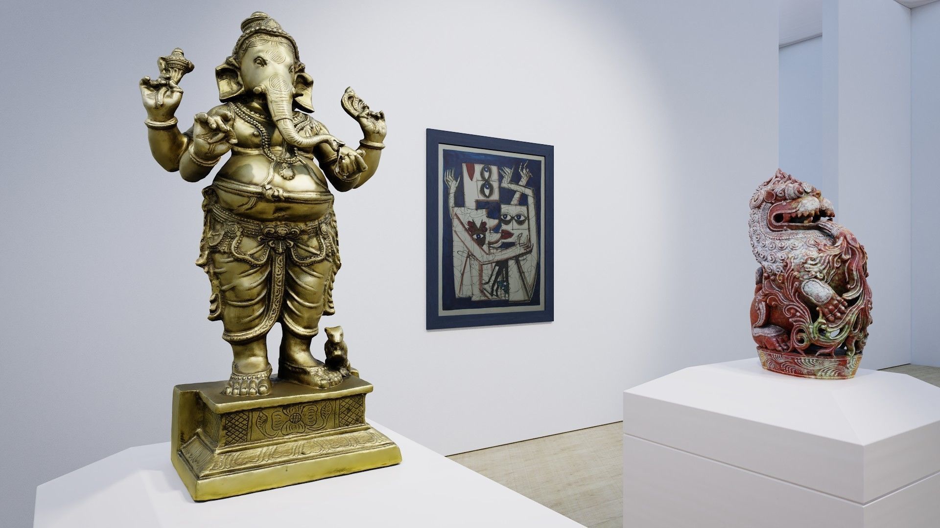 Ganesha Metal Statue Low-poly 3D model_15