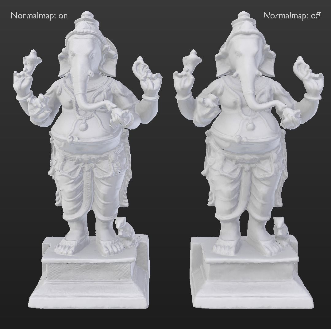 Ganesha Metal Statue Low-poly 3D model_13