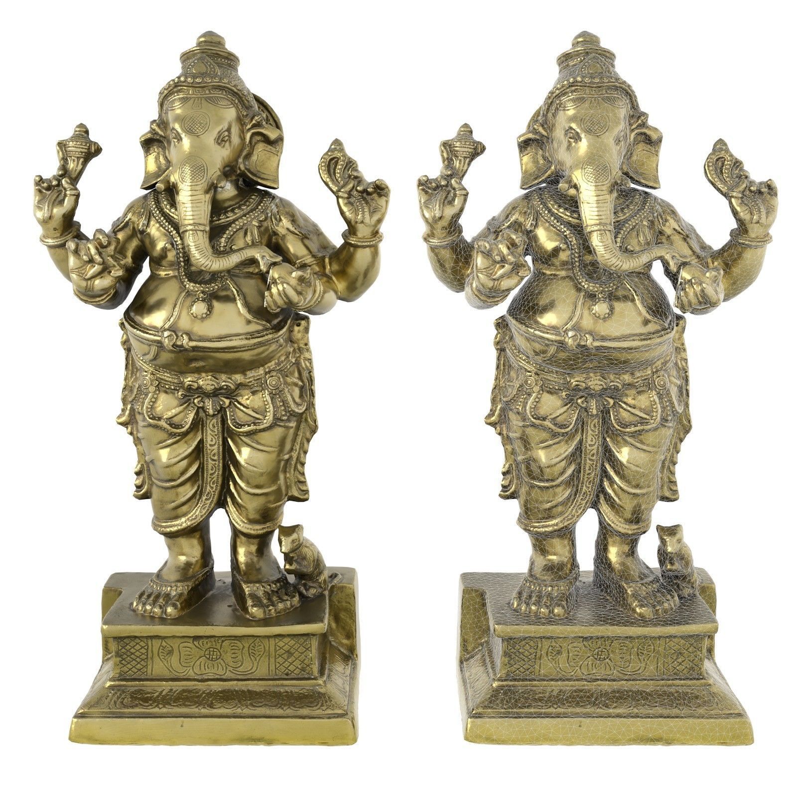 Ganesha Metal Statue Low-poly 3D model_9