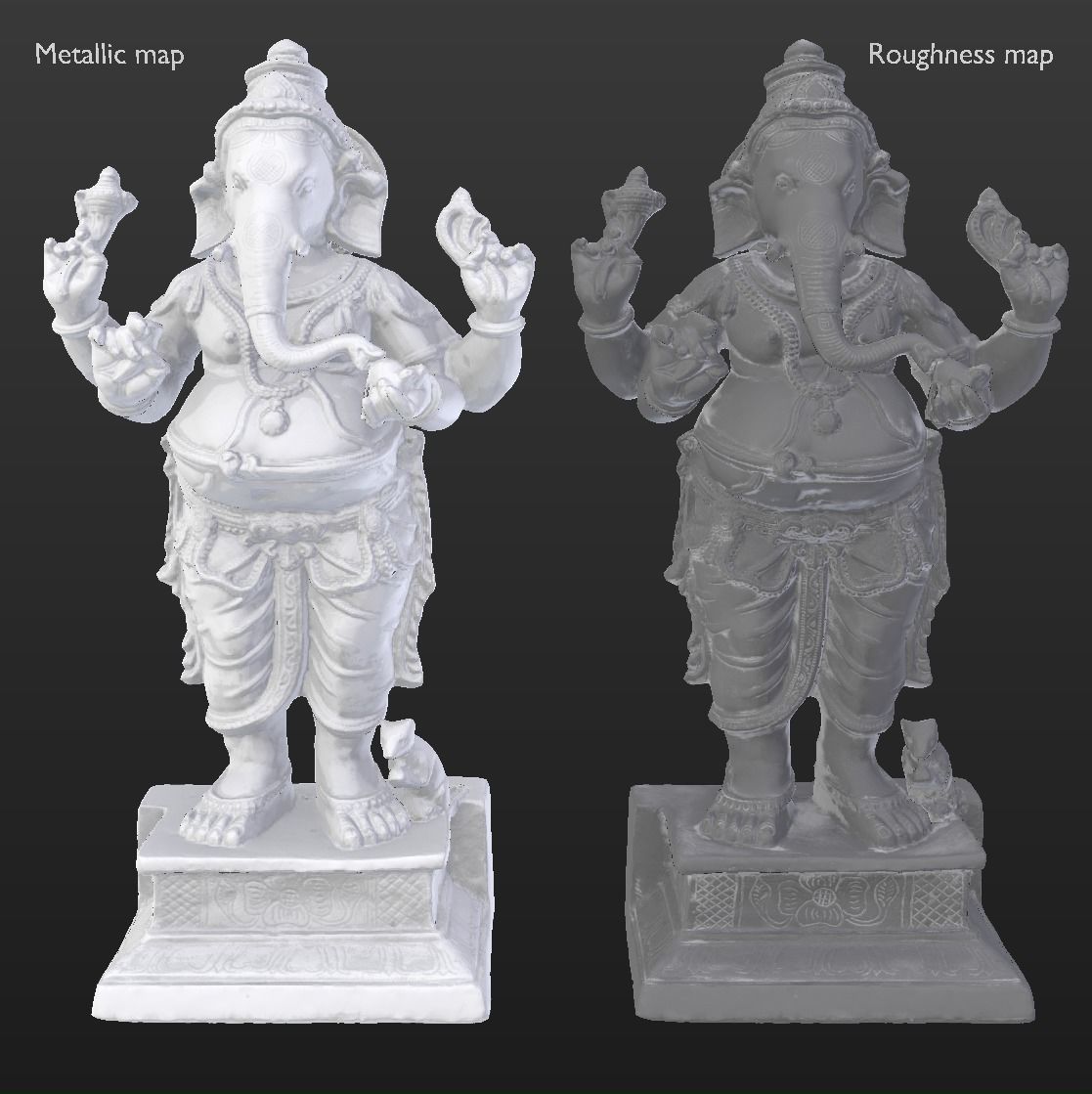 Ganesha Metal Statue Low-poly 3D model_12