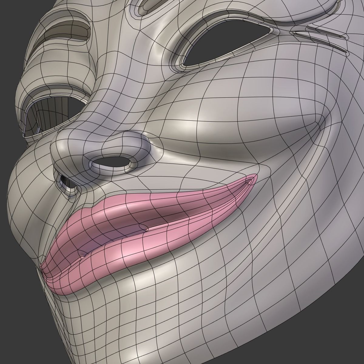 Anonymous Mask - Female Low-poly 3D model_18