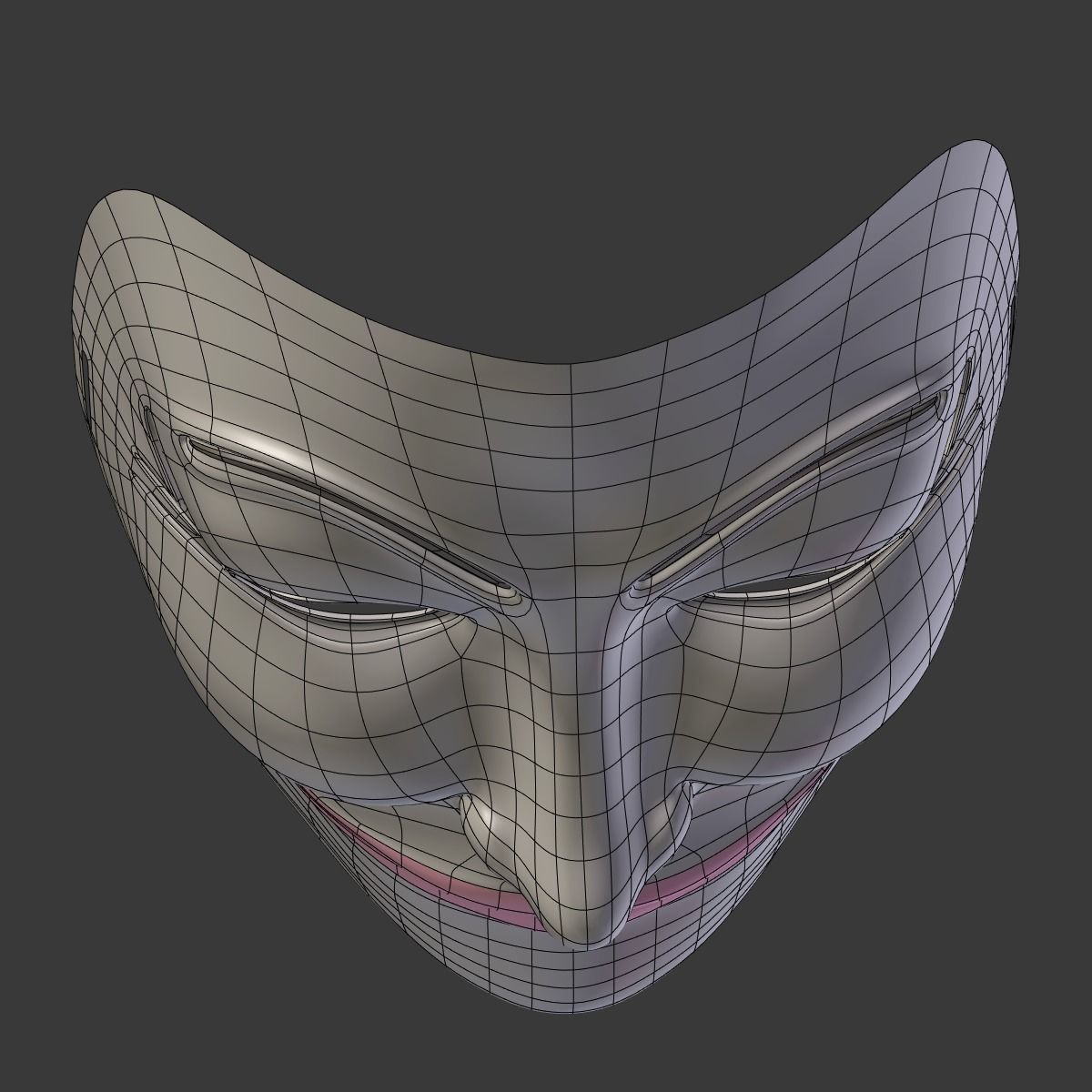 Anonymous Mask - Female Low-poly 3D model_17