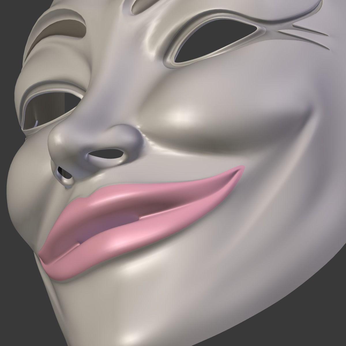 Anonymous Mask - Female Low-poly 3D model_19