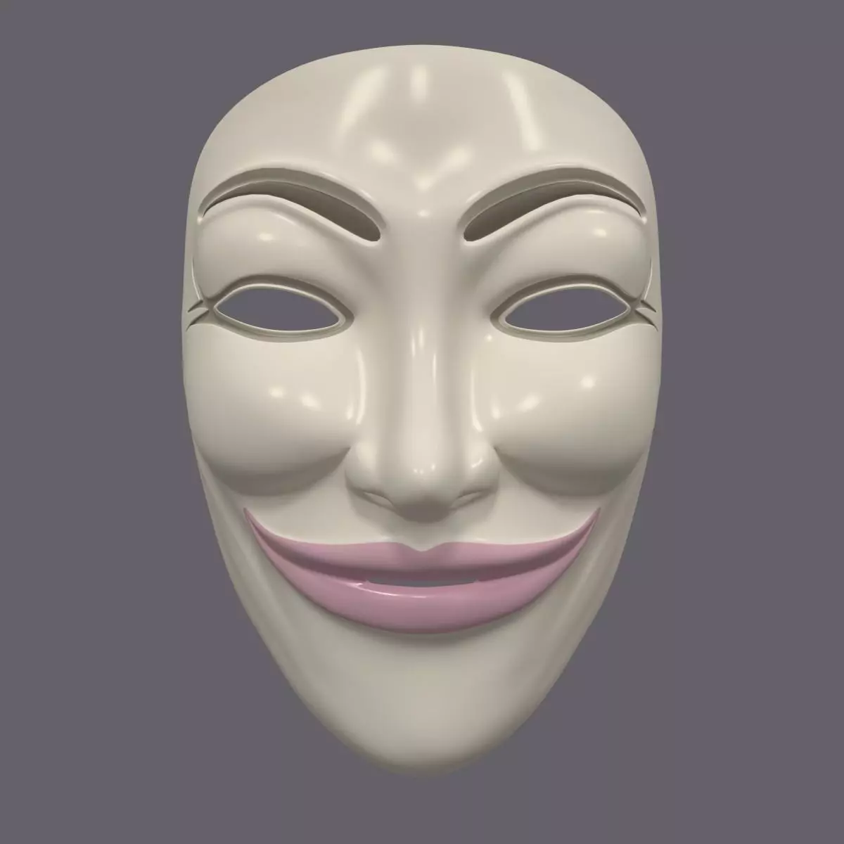 Anonymous Mask - Female Low-poly 3D model_0