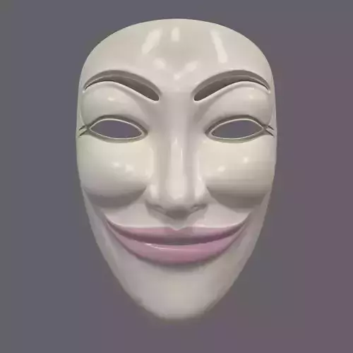 Anonymous Mask - Female Low-poly 3D model