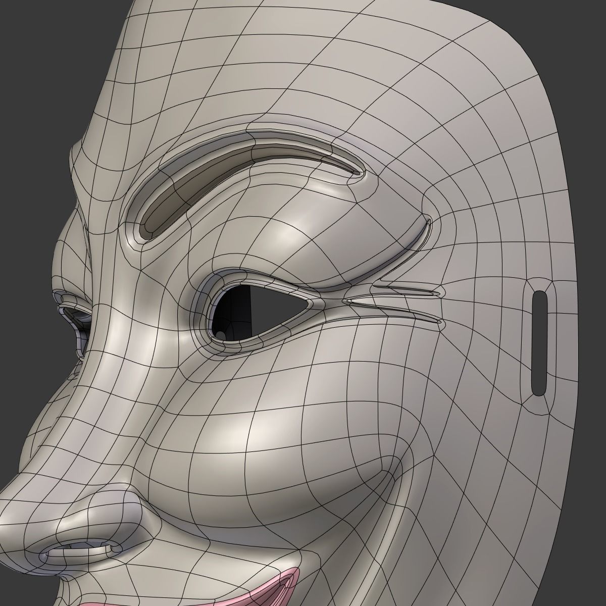 Anonymous Mask - Female Low-poly 3D model_15