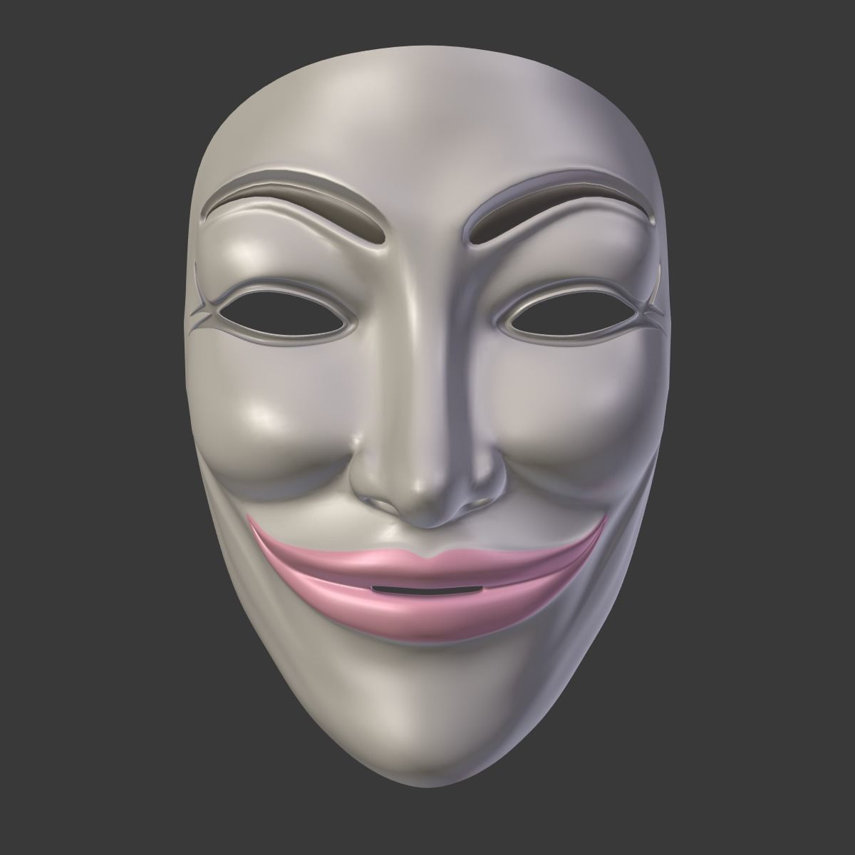Anonymous Mask - Female Low-poly 3D model_1