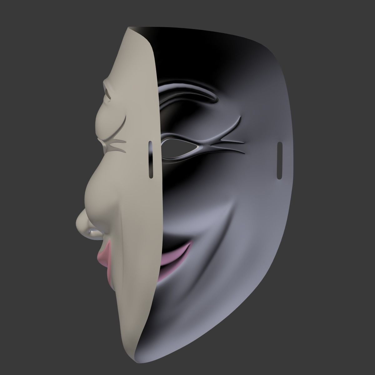 Anonymous Mask - Female Low-poly 3D model_13