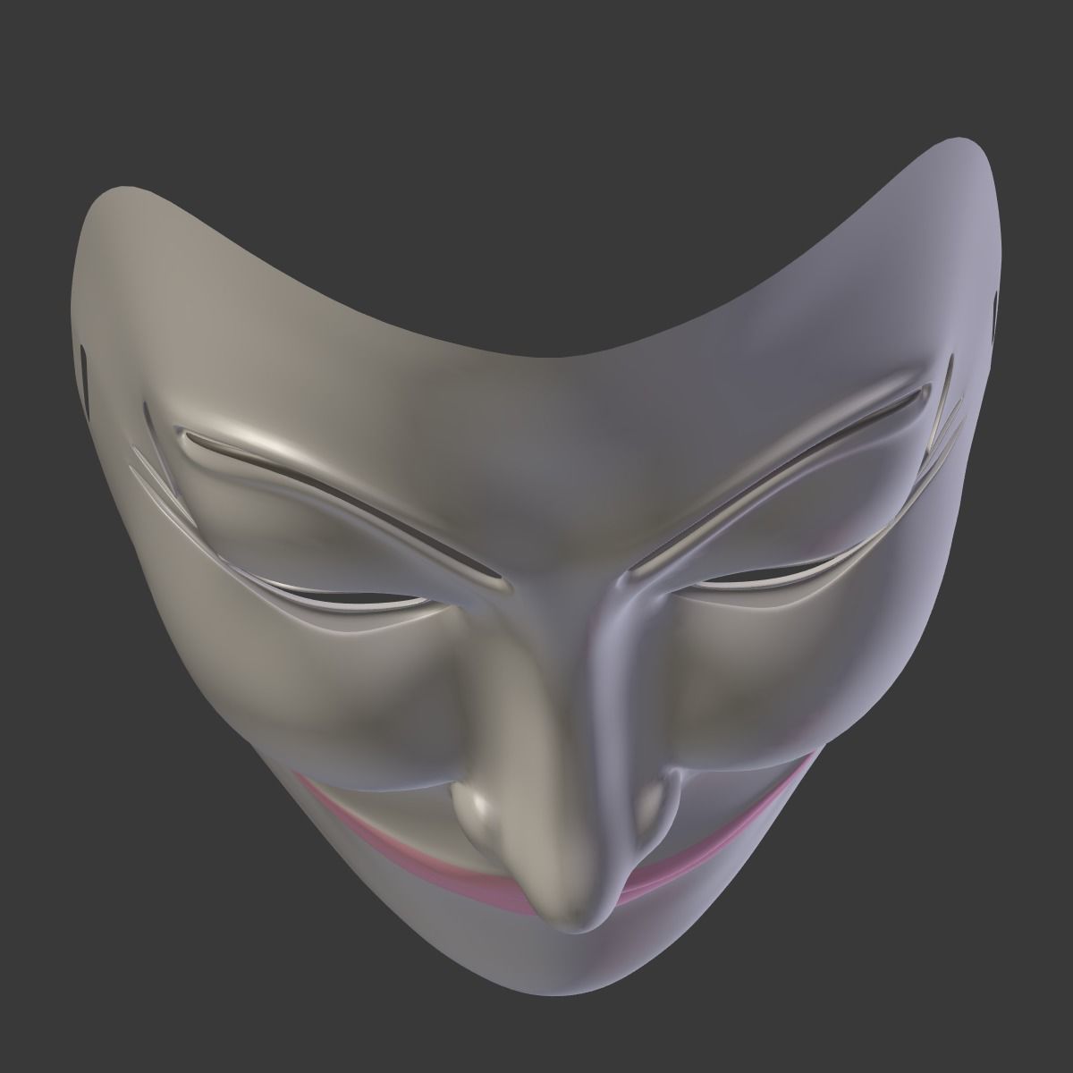 Anonymous Mask - Female Low-poly 3D model_16