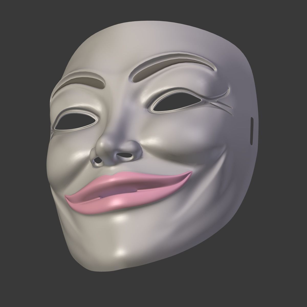 Anonymous Mask - Female Low-poly 3D model_11
