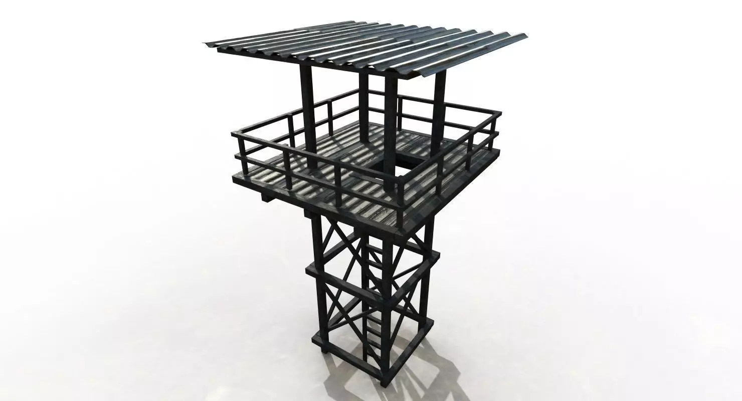 Watchtower guard tower Low-poly 3D model