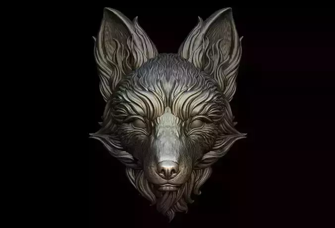 Fox  Head - 2 Versions 3D print model