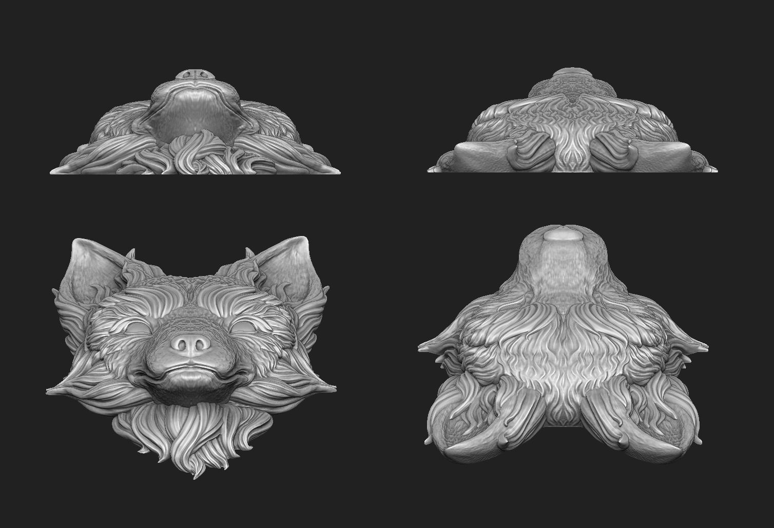 Fox Head - 2 Versions 3D print model_4