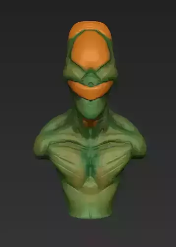 Alien bust of teenage mutant ninja turtle