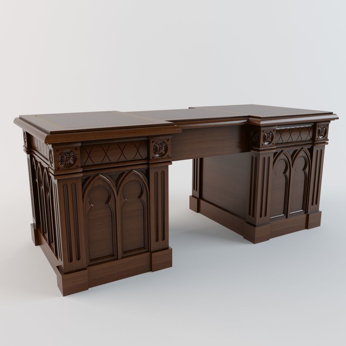 Desk gothic 3D model_2