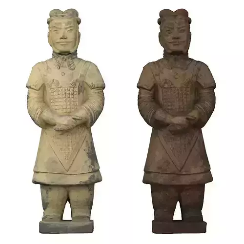 Terracotta Army Warrior Low-poly 3D model