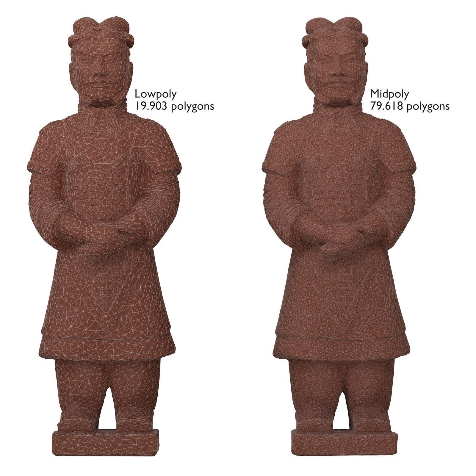 Terracotta Army Warrior Low-poly 3D model_15