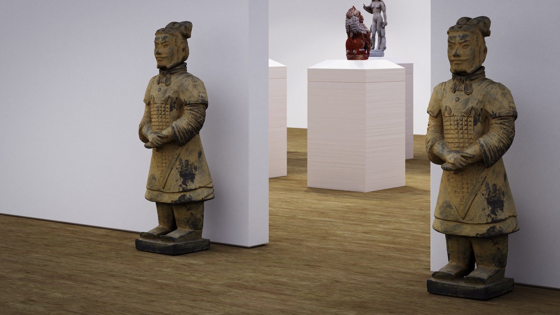 Terracotta Army Warrior Low-poly 3D model_5