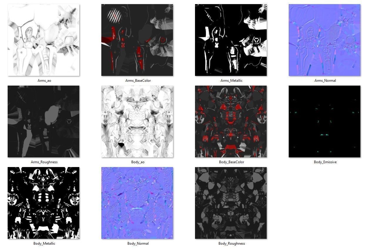 Sci-Fi Character 02 PBR Low-poly 3D model_21