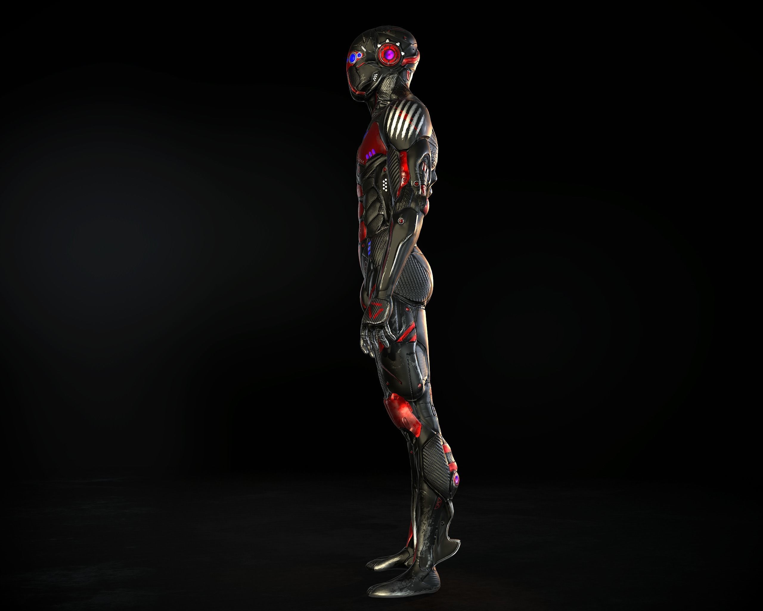 Sci-Fi Character 02 PBR Low-poly 3D model_7