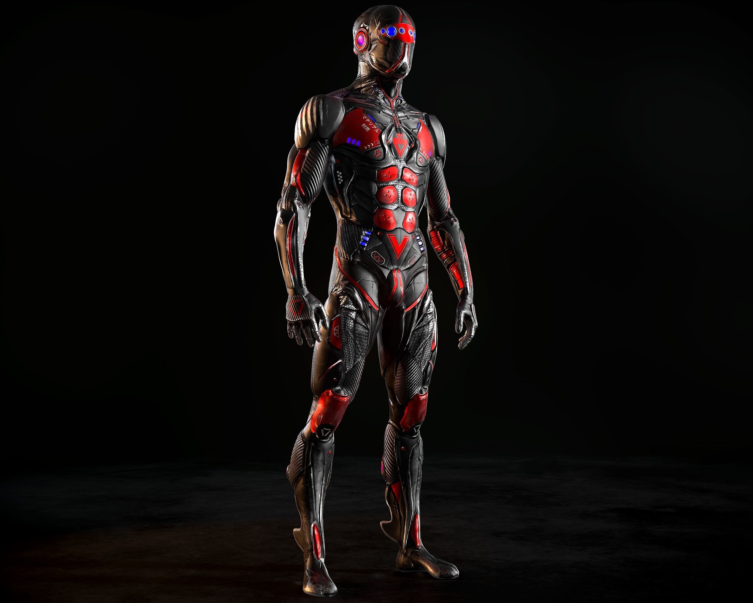 Sci-Fi Character 02 PBR Low-poly 3D model_9