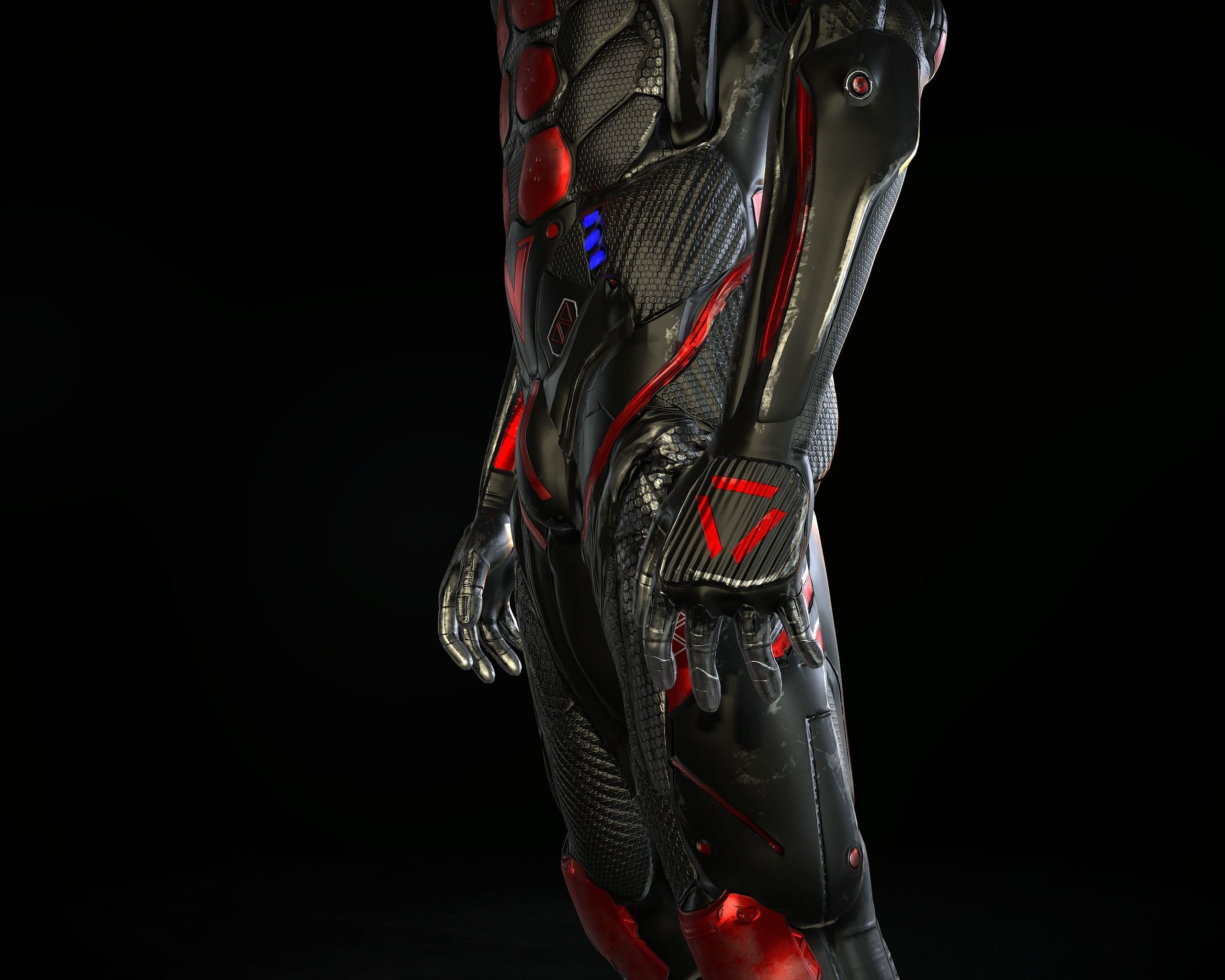 Sci-Fi Character 02 PBR Low-poly 3D model_10