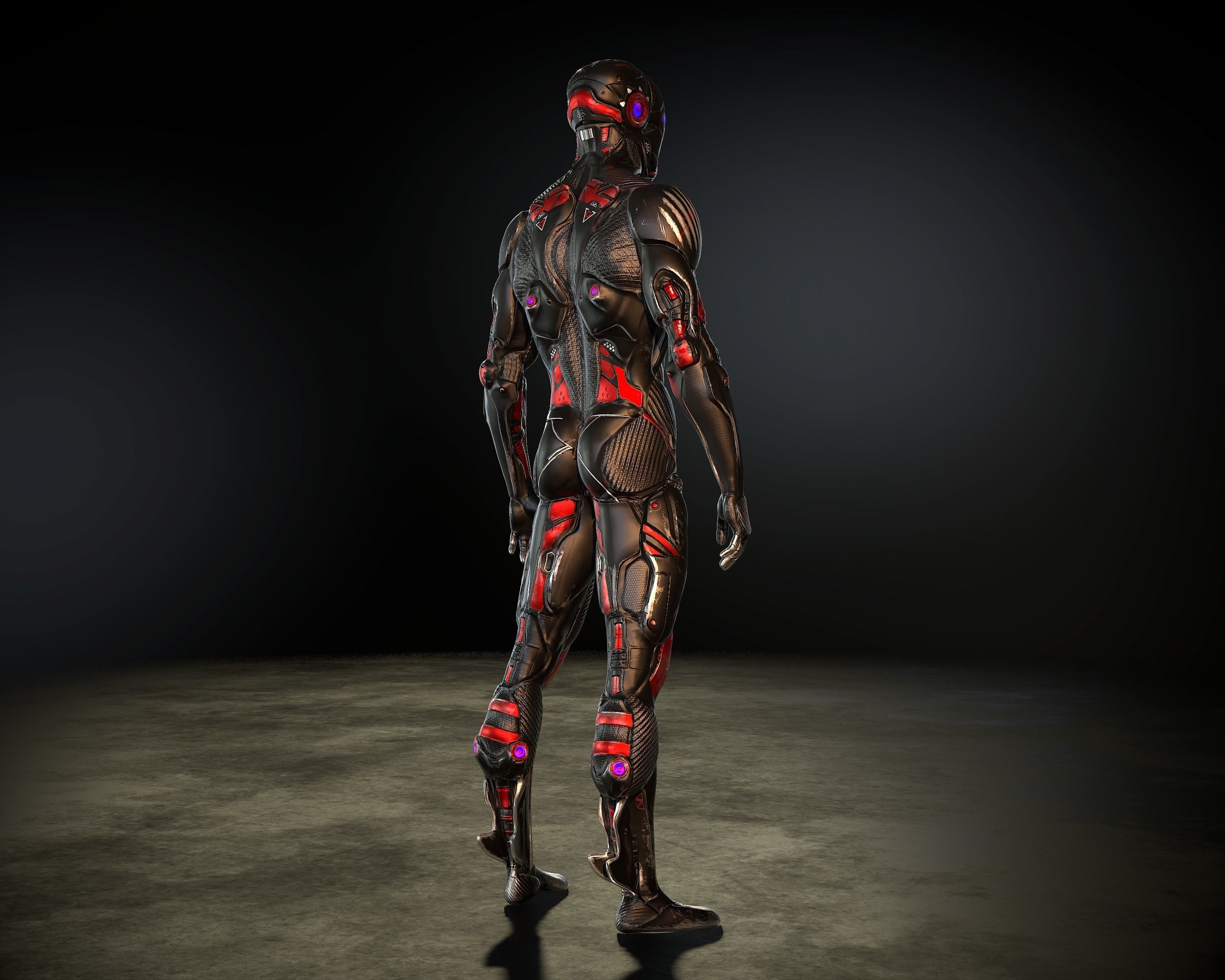 Sci-Fi Character 02 PBR Low-poly 3D model_11