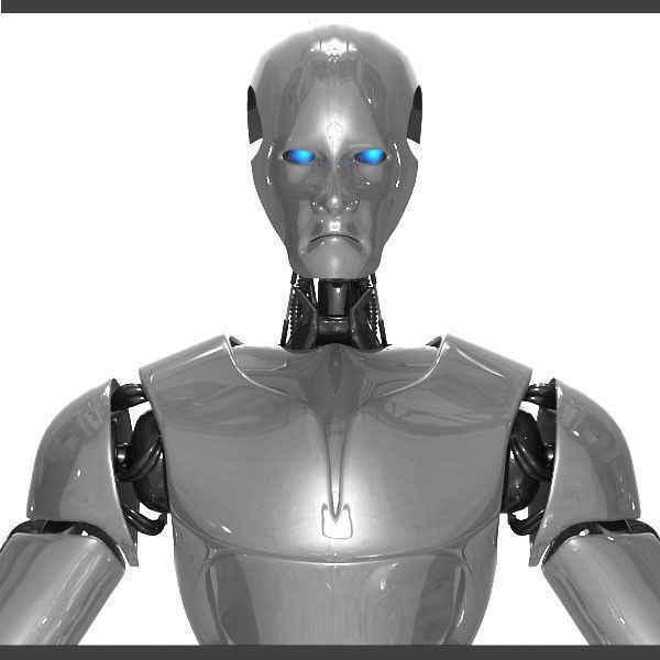 Robot silver 3D model_11