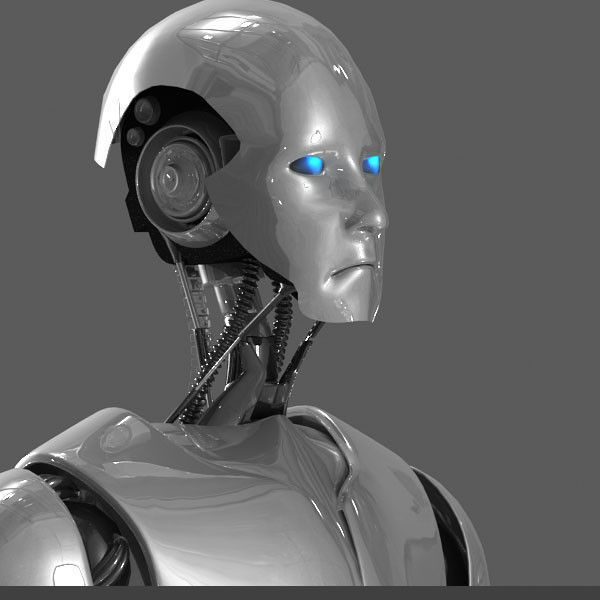 Robot silver 3D model_4
