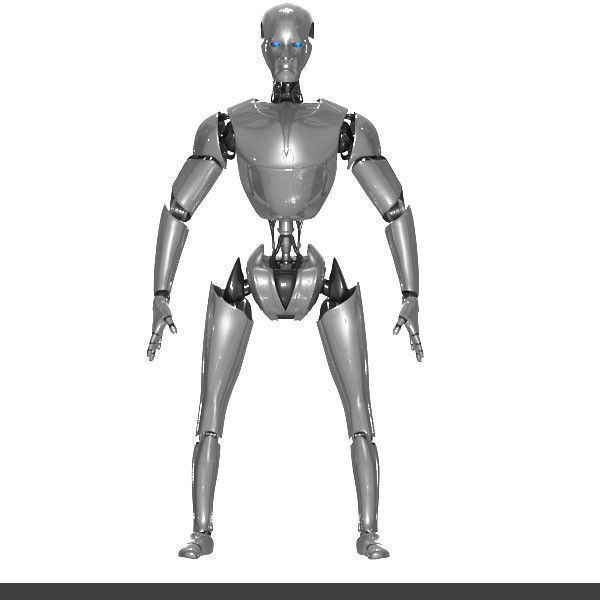 Robot silver 3D model_14