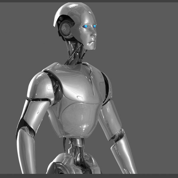 Robot silver 3D model_3