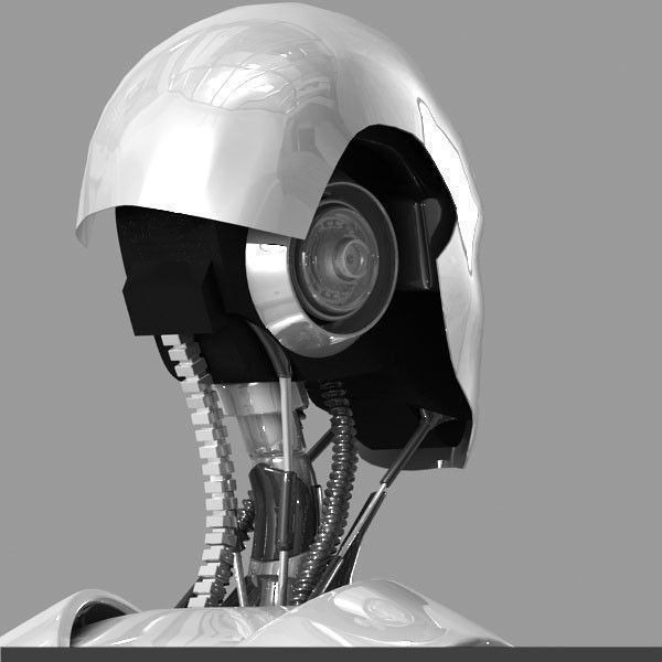 Robot silver 3D model_7