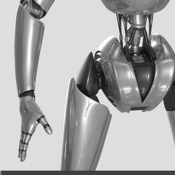 Robot silver 3D model_9