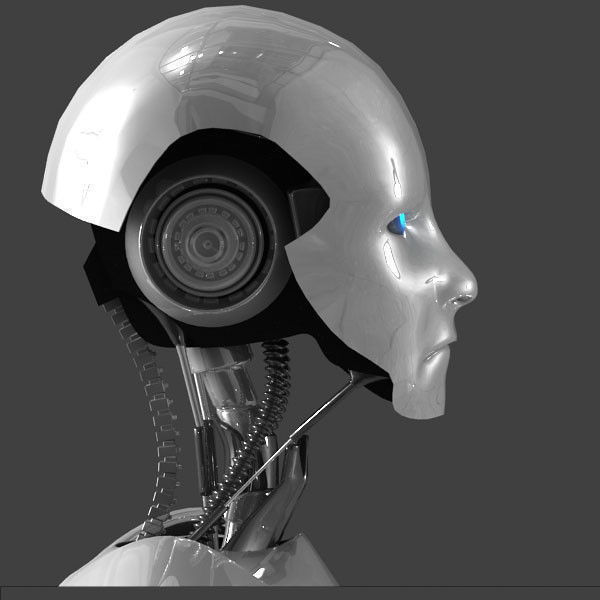 Robot silver 3D model_6