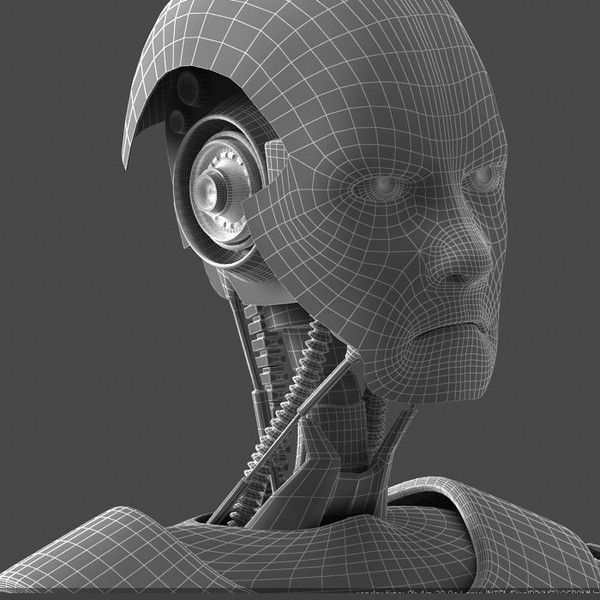 Robot silver 3D model_8