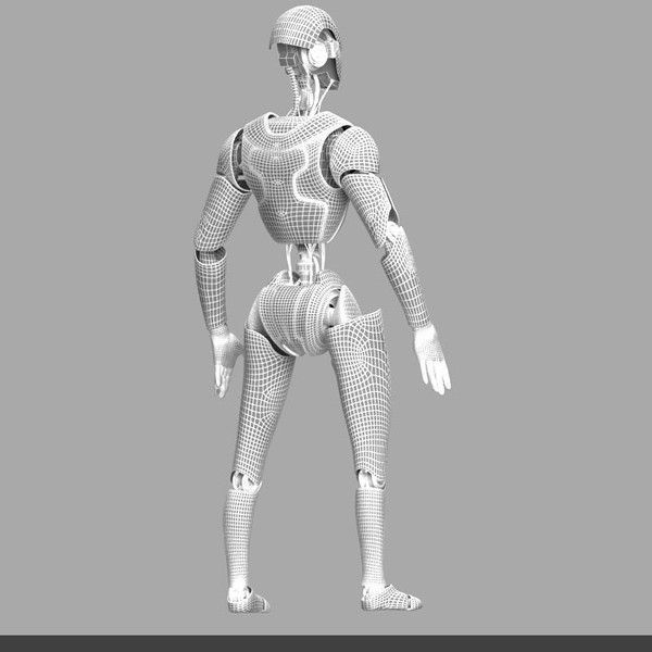 Robot silver 3D model_15