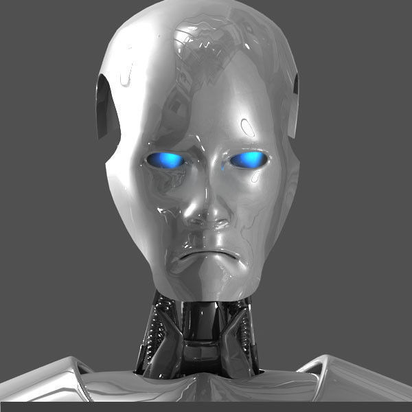 Robot silver 3D model_5